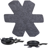 Relaxdays Pfannenschoner, 6er Set grau