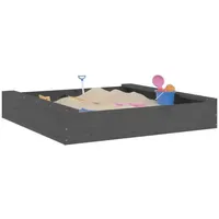 VidaXL Holzsandkasten mit Sitzen Grau