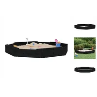 VidaXL Sandkasten mit Sitzen Schwarz Achteck Massivholz Kiefer