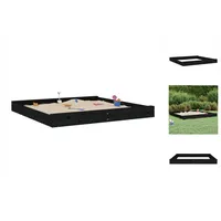 VidaXL Sandkasten, mit Sitzen Schwarz Quadratisch Massivholz Kiefer