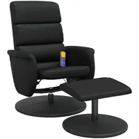 VidaXL Massagesessel mit Fußhocker Schwarz Kunstleder