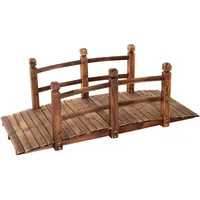 Goplus Holzbrücke aus Tannenholz, Gartenbrücke bis 100 kg, Teichbrücke