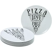 CreaTable 21569, Pizzateller Set IN LOVE, 6-teiliges Geschirrset, Pizzateller
