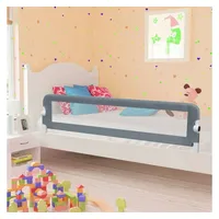 VidaXL Kleinkind-Bettschutzgitter Grau 180x42 cm Polyester