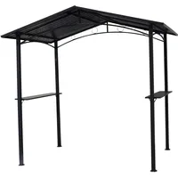DEGAMO Grillpavillon TOULOUSE 2,5x1,6 Meter, Stahl dunkelgrau, Dach aus