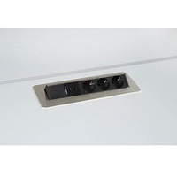 Hammerbacher 3-fach Tischsteckdose 2,0 m silber mit USB-Buchse