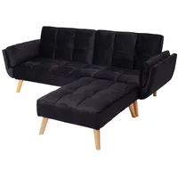 MCW Schlafsofa MCW-K18 mit Ottomane, Couch Sofa Gästebett, Schlaffunktion