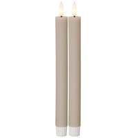 Star Trading LED Stabkerze Flamme Stripe 2er-Set aus Wachs