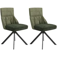 ByLIVING Esszimmerstuhl CALIFORNIA, 2er Set, Webstoff grün Gestell schwarz
