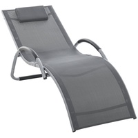 Outsunny Gartenliegen mit Kissen Sonnenliege Relaxliege ergonomisch Aluminium Texteline