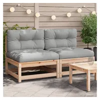 VidaXL Gartensofa ohne Armlehnen 2 St. 838085 grau 2