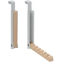 Relaxdays Klapphaken, zum Einhängen, Türgarderobe für 6 Kleiderbügel, Metall
