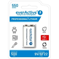 Everactive 6F22/9V li-ion 550 mAh mit USB Typ C,