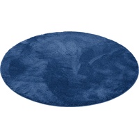 Pergamon Luxus Super Soft Hochflor Teppich Rund Dunkelblau
