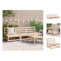 VidaXL Gartensofas ohne Armlehnen 3 Stk. 70x70x67 cm Massivholz