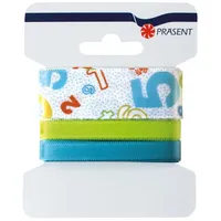 ROTH Schleifenband Numbers - Blau 2,5/1/1cm 4,5 m insgesamt,