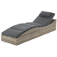 Juskys Sonnenliege Lamia klappbar - Polyrattan Gartenliege mit Auflage