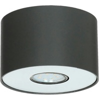 Licht-Erlebnisse Moderner Aufbaustrahler Ø13cm rund Grau Silber GU10 9cm