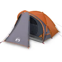 VidaXL Kuppel-Campingzelt 2 Personen Grau und Orange Wasserdicht
