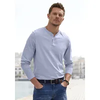 H.I.S. H.I.S Henleyshirt Langarm, Shirt mit Knopfleiste aus strukturierter
