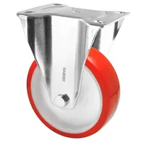 Wagner Soft-Bockrolle - Ø 100 mm, Stahl verzinkt, rot/weiß,