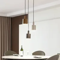 LINDBY Hängelampe Ovelia, braun/kaffee/beige, 3-flg., E27