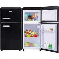 Merax Table Top Kühlschrank Retro Kühl-/Gefrierkombination BCD-100C, Metall Türgriff,