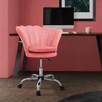 ML-Design Bürostuhl mit Rückenlehne, Muscheldesign 68x68 cm Rosa Metallgestell