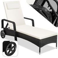 Tectake tectake® Rattan Sonnenliege, widerstandsfähig, 6-fach verstellbare Rückenlehne, 200