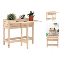 VidaXL Pflanzkübel mit Klapptisch Massivholz Kiefer