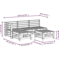 VidaXL 5-tlg. Garten-Lounge-Set Kiefernholz Imprägniert
