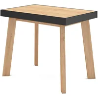 SKRAUT HOME Ausziehbarer Tisch 160x90x73cm Eiche Schwarz Beige