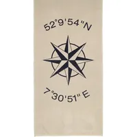 CAWÖ Beach Koordinaten Strandtuch 80 x 160 cm beige