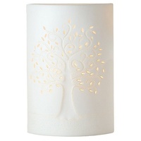 Gilde Lampe Ellipse Lebensbaum - Weiß