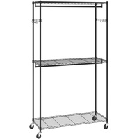 Vevor 3-lagiger Rollbarer Kleiderständer Garderobenständer Kleiderstangen, 204 cm Höhe