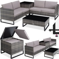 Tectake tectake® Rattan Lounge, für 4 Personen, große Aufbewahrungsbox,