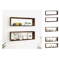 VidaXL Wandregale 2 Stk. Räuchereiche 80x15x26,5 cm Holzwerkstoff