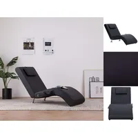 VidaXL Massage-Chaiselongue mit Kissen Schwarz Kunstleder