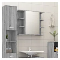 VidaXL Bad-Spiegelschrank Grau Sonoma 80x20,5x64 cm Holzwerkstoff