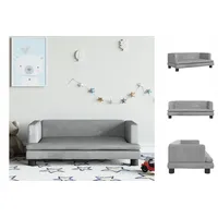 VidaXL Kindersofa Hellgrau 80x45x30 cm Samt - Grau