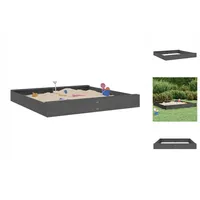 VidaXL Sandkasten mit Sitzen Grau Quadratisch Massivholz Kiefer