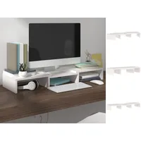 VidaXL Monitorständer Weiß 60x24x10,5 cm Massivholz Kiefer