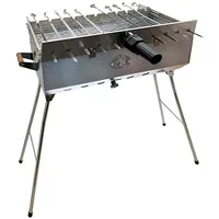 Grillpeter Mangal Set Taschkent Schaschlikgrill mit 11er Drehspieß Spieße