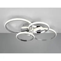 Trio Reality Leuchten LED-Deckenleuchte Cires Metall Silber Chrom