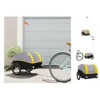 VidaXL Fahrradanhänger Schwarz und Gelb 30 kg Eisen