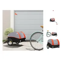 VidaXL Fahrradanhänger Schwarz und Orange 30 kg Eisen