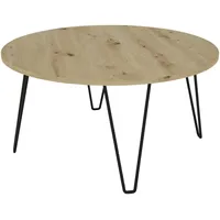 MID.YOU Couchtisch Schwarz, Eiche Artisan, rund, 80x40x80 cm,