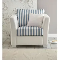 Furn.design Sessel creme blau Landhaus Wohnzimmer, Sessel, Polstersessel