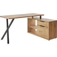 Jahnke Eckschreibtisch X-TRA C 145 E Kerneiche / Schwarz