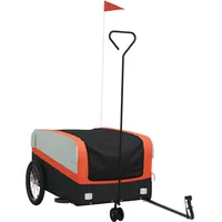 VidaXL Fahrradanhänger Schwarz und Orange 45 kg Eisen